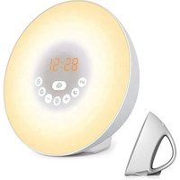 Multiple Colors FM Radio Wake Up Light Sunrise Alarm Clock with Snooze Function