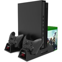 Vertical Cooling Stand Charging Stand for Xbox One/Xbox One S/Xbox One X Console Controllers with two Batteries and Game Storage