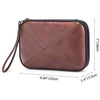 Roomy USB&Phone Accessories Pouch OEM PU Leather Portable Travel Cable Electronics Gadget Organizer