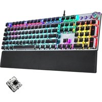 Drop shipping Fashion 108 Keys Mixed Light Plating Punk Mechanical Black Switch Wired USB Gaming Keyboard with Metal Button
