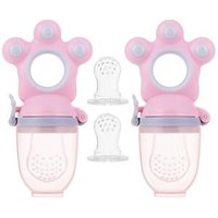 Silicone Baby Fresh Food Nipple Fruit Feeder Pacifier (2 Pack) Infant Teething Toy Teether in Appetite Stimulating Colors