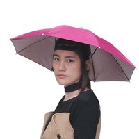 Cap Umbrella Hat, Colorful Folding Headwear 26", Elastic Headband Sun Rain Umbrella Hat Cap for Party, Fishing Gardening Camping