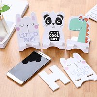 Free Sample Custom Logo Cute Cartoon Wood Mobile Phone Holder Support Creative Wooden Desk Phone Stand