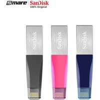 SanDisk USB Flash Drive iXPand OTG Connector Pen Drive USB 3.0 Pendrive 32GB 64GB 128GB MFi for iPhone ipod ipad Pink Blue Gray