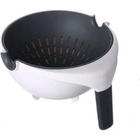 2 in 1 Water Saving Balanced Drain Basket Kitchen Vegetable Strainer Colander