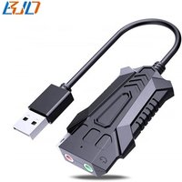 USB External Audio Adapter Stereo Sound Card Converter 3.5mm Headphone & Microphone Jack for PC, Laptops, Desktops, PS4