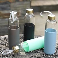 BPA-Free Glass Water Bottle with Silicone Sleeve