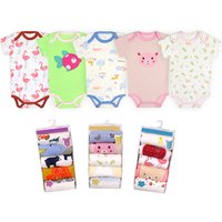 Cotton Short Sleeve Romper Embroidered & Printed Pattern