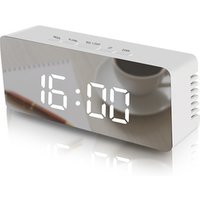LED Digital Alarm Clock Snooze Mirror Display