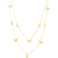 Girls Delicate Dotted Necklace Choker Gold layers Little Butterfly Long Necklace