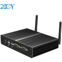 XCY Intel Celeron J1800 J1900 mini pc with serial parallel port quad core fanless computer dual lan two RS232 desktop