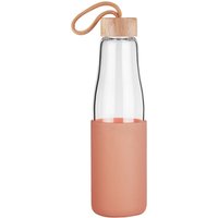 Customized Logo Eco Friendly Bamboo Lid Promotion Waterbottles Pyrex Glass Water Bottle With Silicone Sleeve