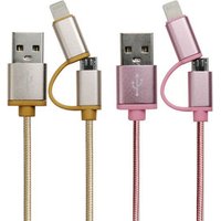 All In One Sync Usb Charging Cord,Multi Function Mobile USB Cable Fast Charging,3 In 1 Nylon Braided USB Cable