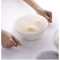 4pcs/set Silicone Cover Reusable Silicone stretch lids Multifunctional Silicone Wrap Seal Lid Food Fresh Keeping Kitchen Tool