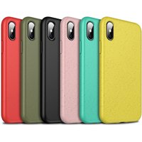 For iPhone X XS Biodegradable Wheat Straw Fiber Hybrid Soft TPU Phone Case