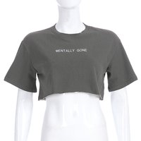 spiricwolf Women T Shirts Printed Cotton crop top for girl tshirts