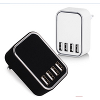 Universal Multi 4 Port Mobile Phone USB Adapter Charger, Fast Four Multi-Port Wall Charger for iPhone iPad Battery