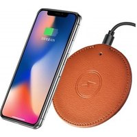 Qi Wireless Charger for iPhone X Xs MAX XR 8 Plus, PU leather wireless charger for iphone