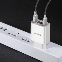 USAMS quick charge 3.0 pd usb wall charger 2 port universal eu plug