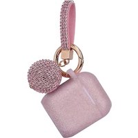 Best Selling Color Glitter Rose Gold Diamond Keychain Rubber Silicone Skin Case Cover for Apple Airpod