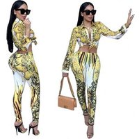 Hot Sale African Women Casual Printed 2pcs Clothing Sets