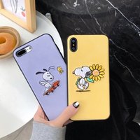 Embroidered Cute Snoopy Phone Case for iPhone X, Fashion Style Smartphone Flexible Full Protection Soft Shell Edge Back Cover