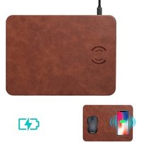 Portable 2 in1 PU Leather Charger Fast Qi Wireless Charger Mousepad