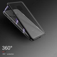 2019 Metal Magnetic Adsorption Case Double Sided Tempered Glass Back Magnet Flip Cases Cover for Huawei P30 Pro mate 20 P20