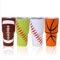 30oz regular tumbler double wall vacuum insulated stainless steel tumbler cups baseball sports flask with slide lid coffee mugs
