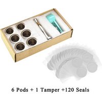 7PCS/Set Stainless Steel Nespresso Reusable Coffee Capsule Coffee Tamper Refillable Cup Filter Nespresso Machines Maker Pod
