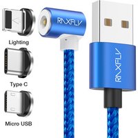 Free Shipping RAXFLY Phone Charger Type C Micro Usb 360 Rotating Magnetic Nylon Braided Usb Charging Cable