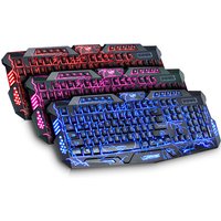 Colored bright Wired games keyboard with RGB LED light