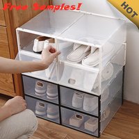 2019Best selling clear view drop front stackable nike clear plastic storage shoe box pp plastic,shoe box clear,shoe box cabinet