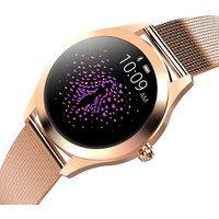 2019 android 4.4 ios 8.4 above KW10 ip68 smart watch phone waterproof with stainless steel round face for women