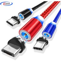 3 In 1 Nylon 2.4A Quick Micro Type C Devices Magnetic USB Charging Cable
