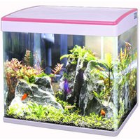 Minjiang mini aquarium new fish tank glass LED lamp table