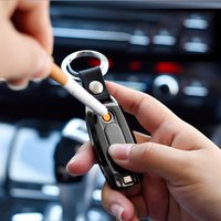 Electric Lighter with Keychain Lighter Keychain with Built-in Flashlight Rechargeable USB Cigarette Lighter