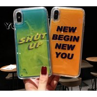New Case Neon Liquid Quicksand Back Cover Luminous Sand Liquid Case for iPhone XS max