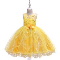 Flower Appliques Beading Baby Girl Frock Elegant Princess Dress Children Party Wedding Dinner Event Wear L5107