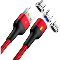 USAMS US-SJ325 U28 Aluminum Alloy Magnetic Fast Charger Data Type-C Micro USB Cable For Iphone cable