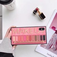 for iPhone 6 7 8 Plus X XS XR XS Max 2 Design Square Shape Eye Shadow Glass Phone Case