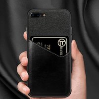 Free Samples PC Back Cover Cotton Cloth + PU Leather Card Solt Holder + Plating Button