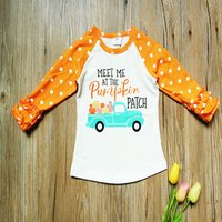 Pumpkin Polka Dot Long Sleeve T Shirt
