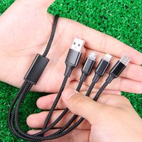 personalizado precio barato multi 3 in 1 telefono movil rapido cargador 3.0 tipo c usb nylon braided datos cable fabricante
