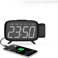 2019 New FM Radio Table Clock with Time Projection Screen Turn off