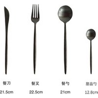 Reusable Hotel Restaurant Stainless Steel Matte Black Metal Cutlery