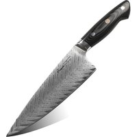 8 inch AUS 10 Damascus Steel Chef Knife Micarta G10 Handle