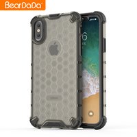 2 in 1 anti shock transparent cell phone case for iPhone 7 / 8 protective cover