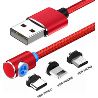 Android Usb Cable Magnetic Nylon Braided Magnetic Logo Design Charging USB Cable For Android IOS Device