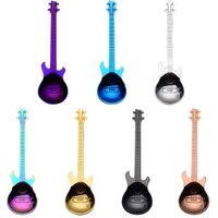 kitchen accessories coffee scoop tea dessert spoon tableware guitar shape stainless steel coffee spoon